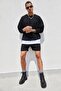 Black Unisex Oversize Loose Cut Basic Sweatshirt - 3