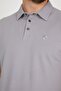 Men's Basic Polo Neck Plain Comfort Gray T-Shirt - 2