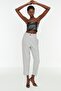 Gray Carrot High-Waisted Polyviscose Woven Fabric Pants TWOSS22PL0280 - 4