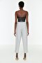 Gray Carrot High-Waisted Polyviscose Woven Fabric Pants TWOSS22PL0280 - 6