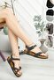 Black Matte Double Buckle Sandals - 3