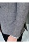 Slim Fit High Quality Pointed Collar Bag Pocket Gray Jacket - 7