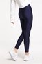 Women's Navy Blue High Waist, Daily and Sports Use, Does Not Show Underwear, Shiny Disco Leggings