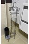 Metal Black Feet Toilet Roll Holder WC Stainless Replacement Toilet Roll Holder + WC Brush Set - 2
