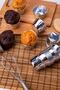 Silver Shiny Coating 25-Piece Cake Mold 6.5x4 Cm Gray Muffin Cupcake Stand Capsule