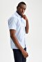 Regular Fit Polo Neck Short Sleeve Cotton Shirt - 3