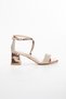 Women's Short Heeled Evening Dress Shoes Copper Color - 4