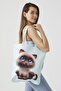 Ays Home Cute Bocuk Cat Mint Cloth Shopping Beach Shoulder Bag