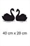 Loving Couple Swan Decorative Sticker 40X20 cm Black - 2