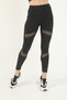 Corseted Black High Waist Recovery Sports Tights with Tulle Detail on the Front - 2