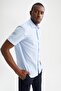 Regular Fit Polo Neck Short Sleeve Cotton Shirt - 5