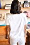 Women's White Half Turtleneck Soft Textured Knitted T-Shirt TSH-19000610 - 2
