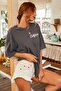 Women's Black Oversize California Printed T-shirt - 3
