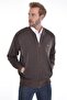 Men's Polo Neck Lined Knitwear Brown Coat Zippered Patterned Steel Knit - 2
