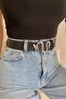 Women's Black Silver Snake Buckle Belt Kmr1045 - 2