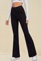 Women's Scuba Fabric High-Waist Black Flared Pants - 2