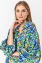 Women's Blue Double Breasted Collar Balloon Sleeve Midi Dress Yy101016 - 3