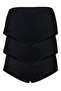 3-Piece Women's Black Modal Recovery Soft Breathable Batocom Panties