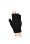 Black, Knitted, Fingerless, Cycling Gloves (Unisex)