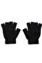 Black, Knitted, Fingerless, Cycling Gloves (Unisex) - 3
