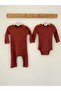 Red Brown Corded Modal Long Jumpsuit - 3