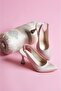 Rozalinda Beige Satin Pointed Front Daily Use Heeled Shoes - 4