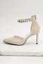 Rosalie Beige Color Women's Evening Dress Heeled Shoes - 6