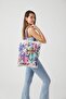 Ays Home Flower Pattern Cloth Shopping Beach Shoulder Bag - 2