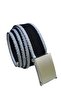Unisex Sports Tactical Style Canvas Cloth Belt Black-grey