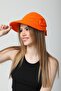 Orange Lux Cotton Fabric Visor Women's Hat - 3