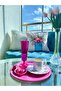 Metal Pink Single Decorative Tea, Coffee and Cake Service Presentation Tray 23 Cm - 2