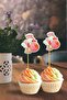 Pink Stork with Hat Welcome Baby Themed Toothpick Ornament 10 Pieces - 2