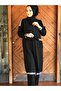 Black 2-Piece Tracksuit Set with Silver Detail and Zipper Closure - 3