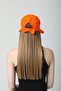 Orange Lux Cotton Fabric Visor Women's Hat - 5