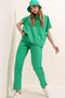 Women's Green Crew Neck Comfortable Fit Tracksuit Set ALC-X5885