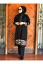 Leopard Detail Zipper Closure Hijab Tracksuit Set