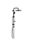 Zirve Black Chrome Bathroom Faucet, Valtemo Black Top Shower Set - 2