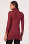 Women's Burgundy Full Fisherman Wool Viscose High-Neck Long Bodysuit - 2