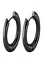2 Pairs Steel Hoop Earrings for 1 Pair Price, Black, Silver - Perforated Ears Women Men Unisex - 4