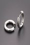 2 Pairs Steel Hoop Earrings for 1 Pair Price, Black, Silver - Perforated Ears Women Men Unisex - 5