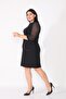 Dress with Chiffon Sleeve and Pocket Detail on the Front - 3