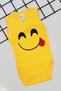 Unisex Kids Yellow 3-6-9-12-18 Months Emojis 3 Pieces 100% Cotton Body with Snap Fasteners - 2