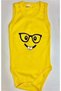 Unisex Kids Yellow 3-6-9-12-18 Months Emojis 3 Pieces 100% Cotton Body with Snap Fasteners - 3