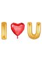 Gold Red I Love You Foil Balloon