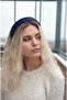 Women's Navy Blue Faux Fur Hair Band - 3