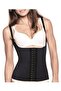 Latex Steel Underwire Clasp Body Shaping Corset Black - 5