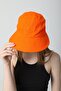 Orange Lux Cotton Fabric Visor Women's Hat - 2