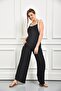 Women's Black Pocket Strap Casual Flowy Jumpsuit - 6