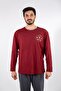 Streamer Printed Claret Red Long Sleeve 100% Cotton Plus Size Pajama Set - 8