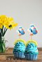 Blue Stork with Hat Welcome Baby Themed Toothpick Ornament 10 Pieces - 3